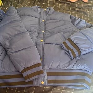Fashion Nova Blue Puffer Jacket